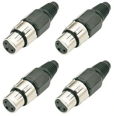 (4 Pack) Procraft PC-TX001 3 Pin Female XLR Cable End Jack Plug Mic Connector • $8.47