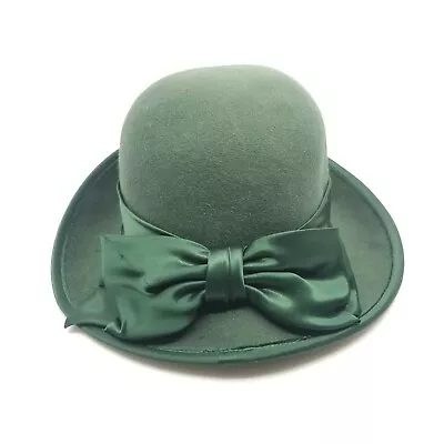 Marzi Firenze Womens Handmade Italian Felt Hat With Bow 1920s Style • $55.99