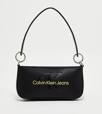 CALVIN KLEIN LOGO DETAIL SHOULDER BAG New Without Tags • £34.99