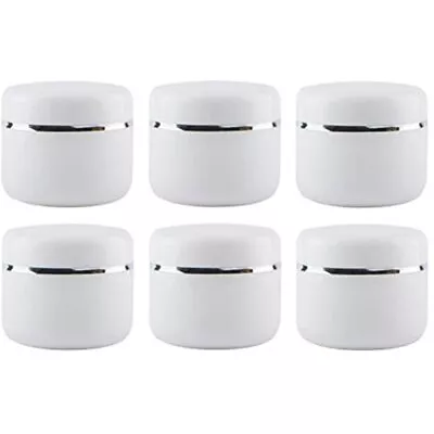 8 Oz (250ml) White Plastic Cosmetic Jars With Inner Liners And Dome Lids Make-up • $17.07