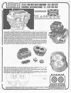 Rickman Metisse Weslake T120 Triumph 8 Valve Brochure & Parts List COPIES • $11.99