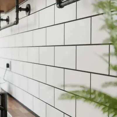 Metro Tiles Flat White Ceramic Satin Or High Gloss 10x20cm 1 Box: 44 Wall Tiles • £1.99
