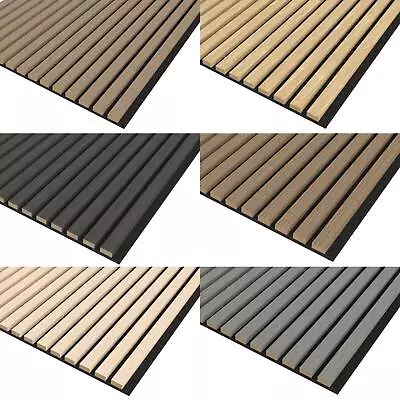 Acoustic Wall Panel Luxury Slatted 3D Veneer Modern Wood 2400mm X 600mm • £89.99