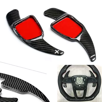 2x Carbon Fiber Steering Paddle Shifter Extension For Audi A3/4/5 S3/4 Q2/5/7 TT • $111.46