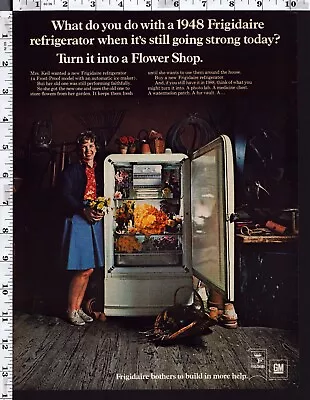 1969 Vintage Print Ad Frigidaire Refrigerator Flowers • $8.95