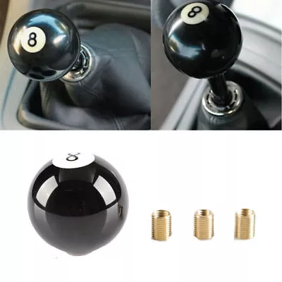 No.8 Billiard Ball Round Universal Custom Gear Shifter Shift Knob W/ 3 Adapters • $22.66