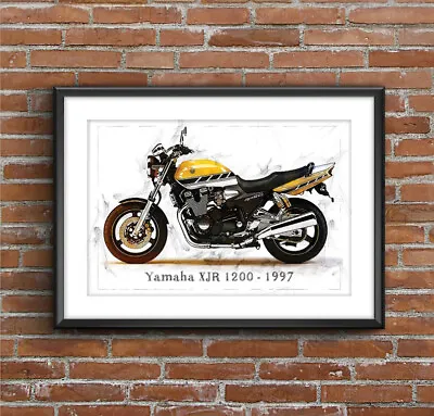 $27 • Buy Yamaha XJR 1200 - 1997, Art Sketch Poster [without Frame]