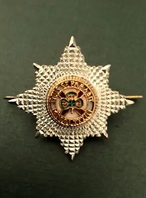 £38 • Buy Genuine Irish Guards Officer's Service Dress Cap Badge Silver Plate & Enamel OSD