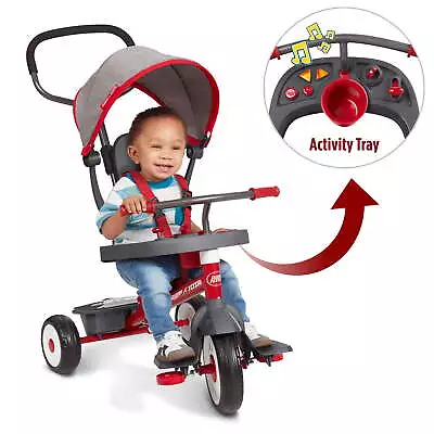 4-in-1 Stroll 'N Trike With Activity Tray Convertible Tricycle Adjustable Seat • $83.79