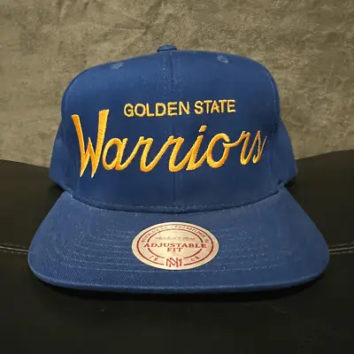 MITCHELL & NESS Golden State Warriors Vintage Script Snapback Hat / One Size • $88