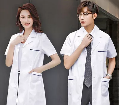 Women Men Doctor Nurse Jacket Medical Lab Coat Uniform Long Sleeve Work Clothes • $22.54