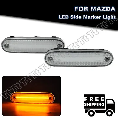 Clear LED Side Marker Lights Front Turn Signal Lamp For 1990-05 Mazda Miata MX-5 • $29.69
