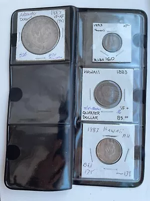 Coins Of Hawaii 1883 Dollar Dime 2 Quarters 4 Coins Total • $600