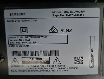 Samsung UA75MU7000  MAIN BOARD • $150