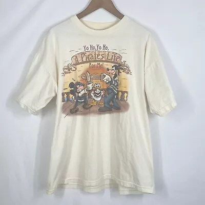 Vintage Disney A Pirates Life For Me T Shirt Size XL Disneyland Mickey Goofy • $119