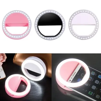 Portable 3 Modes Selfie LED Ring Fill Light Camera Photography For IPhone Phone • $13.19