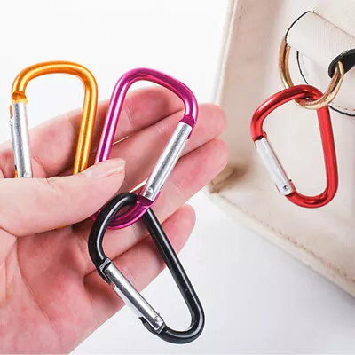 100PCS Metal Alloy Snap Hook Carabiner D-Ring Key Chain Clip KeychainHiking Camp • £2.77