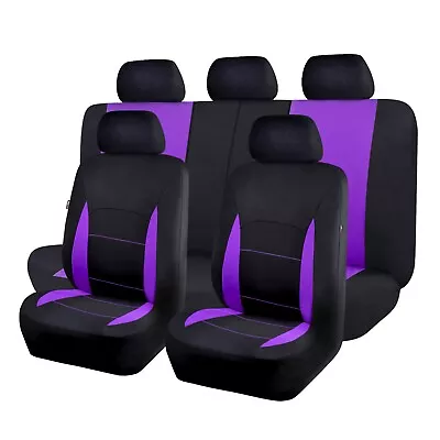 Car Seat Covers Universal Set Purple Black Split 60/40 50/50 Airbag Compatible • $35.99