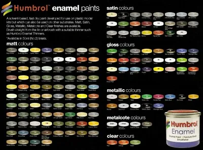 HUMBROL Enamel Model Paint Choose Mix And Match From Scroll Down Of 14ml Tins • £2.56
