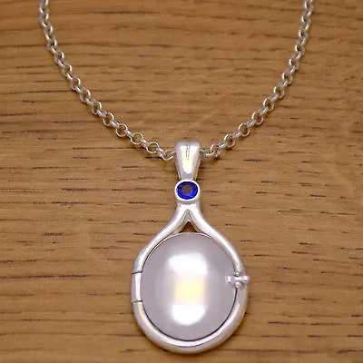 925 Sterling Silver H2O Just Add Water Mermaids Blue CZ Locket Necklace & Chain • $36.49