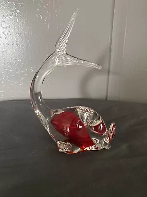 Formia Vetri Di Murano Art Glass Fish Figurine Sculpture Made In Italy Label 7” • $20