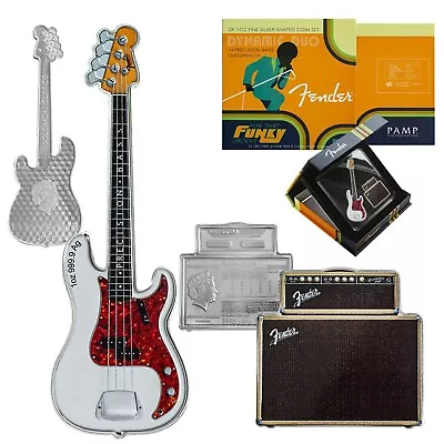 2023 Fender Dynamic Duo 2 Coin Silver Set (Precision Bass Guitar & Bassman Amp) • $309.24