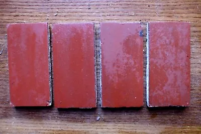 Antique Victorian Geometric Hall Floor Tile Terracotta Red 4.5  X 2.25  1 Of 183 • £3.75
