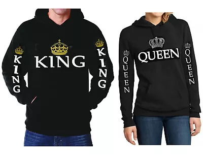 King & Queen Matching Couple Hoodies Love Matching His And Her Sweatshirts  • $19.99