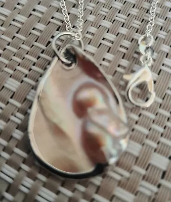 Natural Oyster Shell Blister Pendant #12 • $32