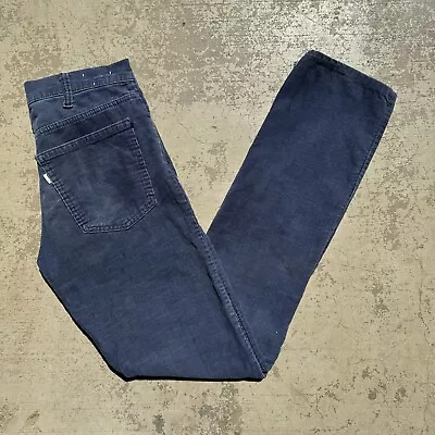 True Vintage 1970s Levi’s Blue Corduroy White Tab Pants Slim Fit Size 30”/32.5” • $18