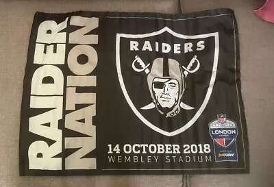 FOOTBALL FLAG OAKLAND RAIDERS RAIDER NATION LONDON UK WEMBLEY STADIUM Oct.  2018 • £2