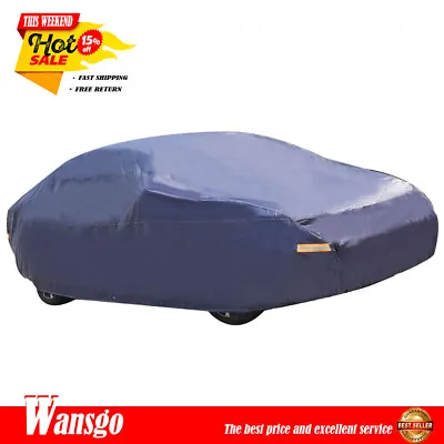 Full Car Cover Waterproof W/Non-Abrasive Cotton Lining 7 Layers Dark Blue PEVA • $34.26