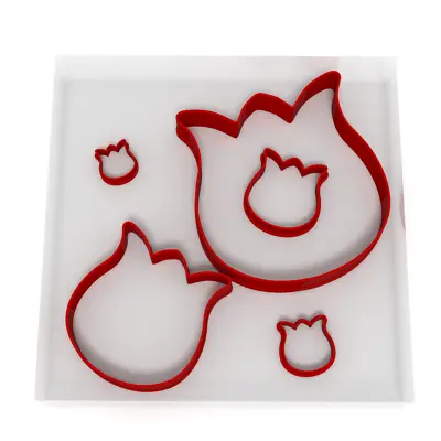 £6.99 • Buy Set Of 5 Tulip Cutters Fondant Cookie Icing Polymer Clay Craft Sharp Shape 