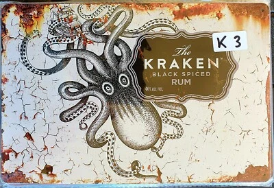 $9.95 • Buy Kraken Spiced Rum Tin Signs Bar Shed & Man Cave Signs AU Seller