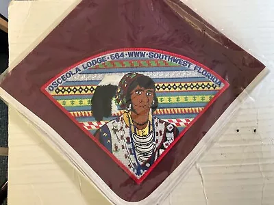 Osceola Lodge 564 Unlisted Maroon Florida OA Neckerchief Chapter Issue? Sw • $12.95