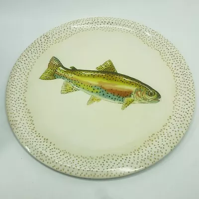 Rare Pottery Barn Golden Bass Fish Enamel ROUND Serving Platter 17” RETIRED (Q4) • $24.99