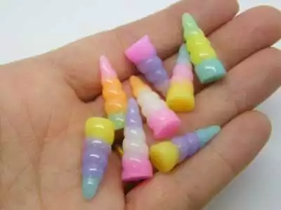 8 Unicorn Horn Embellishment Cabochon Random Mixed Resin A210 • £2.30