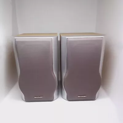 Sharp CP-XL50H (WL) Bookshelf Hi Fi Speakers  4 Ohm 10 Watt • £14.95