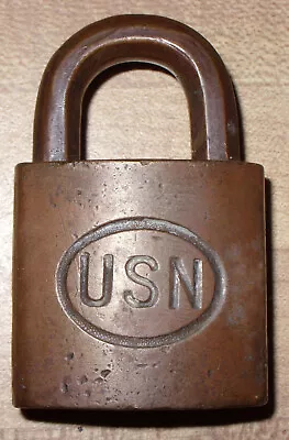 Corbin Cabinet Lock Co. All Brass Usn Padlock Patent Date 1907 & 1909 • $9.95