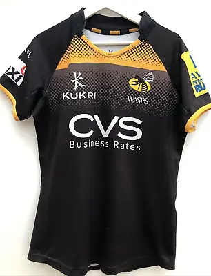 WASPS Rugby Shirt Kukri Black Short Sleeve Mens Medium M • £24.95