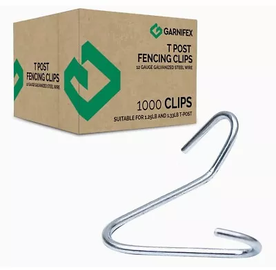 (1000 Clips)  T POST FENCING CLIPS 12 Gauge Galvanized Steel Wire • $69