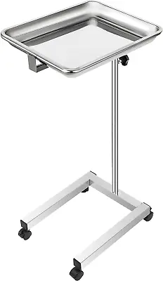 Mayo Stand 18X14 Inch Medical Tray On Wheels Adjustable Height 32-51 Inch Mayo S • $96.92