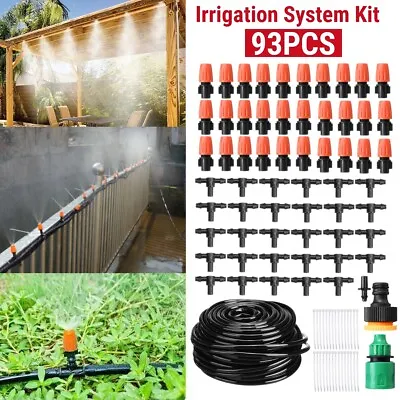 48/63/93PCS Micro Irrigation Watering Kit Auto Garden Plant Greenhouse D • £8.69