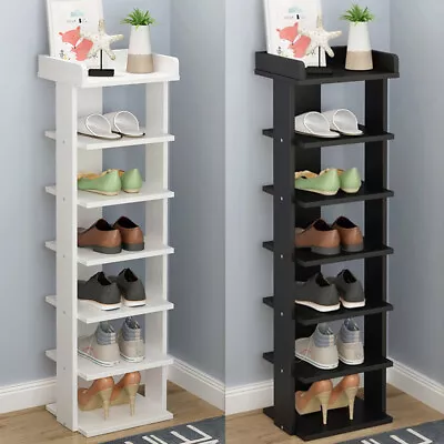 £16.95 • Buy 7 Tier Shoe Rack Storage Organisers Cabinet Footwear Organizer Slim Narrow Shelf