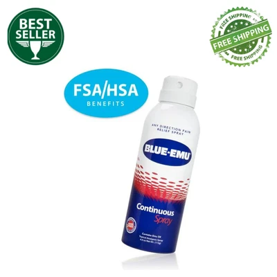 $15.99 • Buy Blue-Emu Pain Relief Spray For Muscle, Joint & Bruises Fast Drying Support, 4 Oz