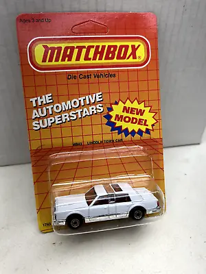 1987 Matchbox Superfast Mb43 White Lincoln Town Car New On Card • $9.99