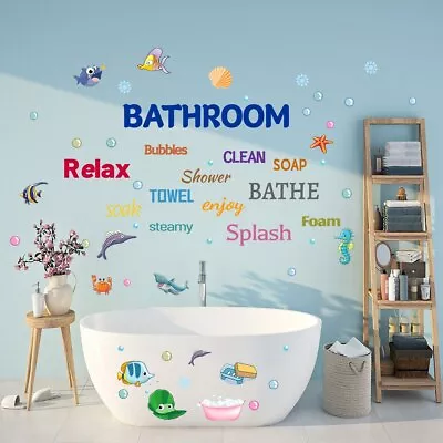 Fantasy Underwater World Wall Stickers Fish  Bathroom/ Nursery RRP £19.99 • £8.50