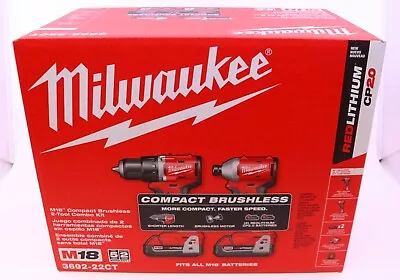 Milwaukee 3692-22CT M18 18V Compact Brushless 2 Tool Drill/Driver Combo Kit • $169