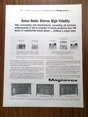 1962 Magnavox Astro-Sonic Stereo High Fidelity Ad • $3