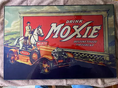 Moxie Soda Horse Car 18  X 12  Metal Sign • $29.95